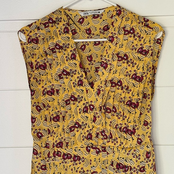 Zara Yellow Floral Sleeveless Dress, Women’s S - Picture 4 of 8